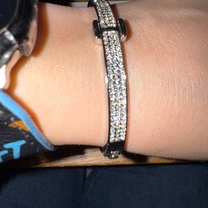 Sparkling Silver Stone-Set Bracelet